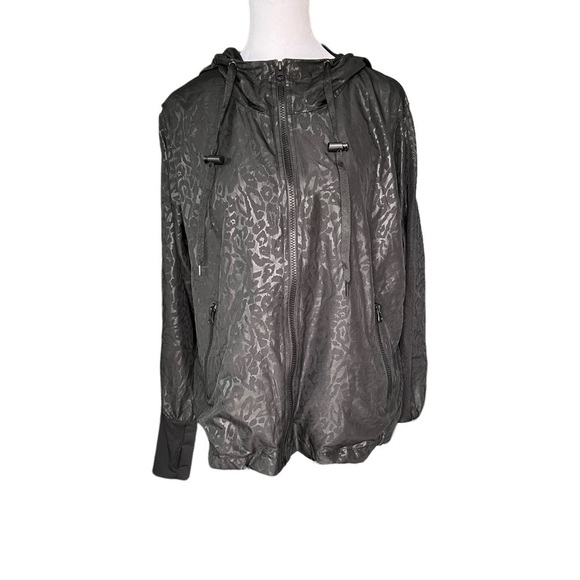 ZYIA Active - Black Cheetah Print Windbreaker Athletic Jacket Sz M - Picture 4 of 9